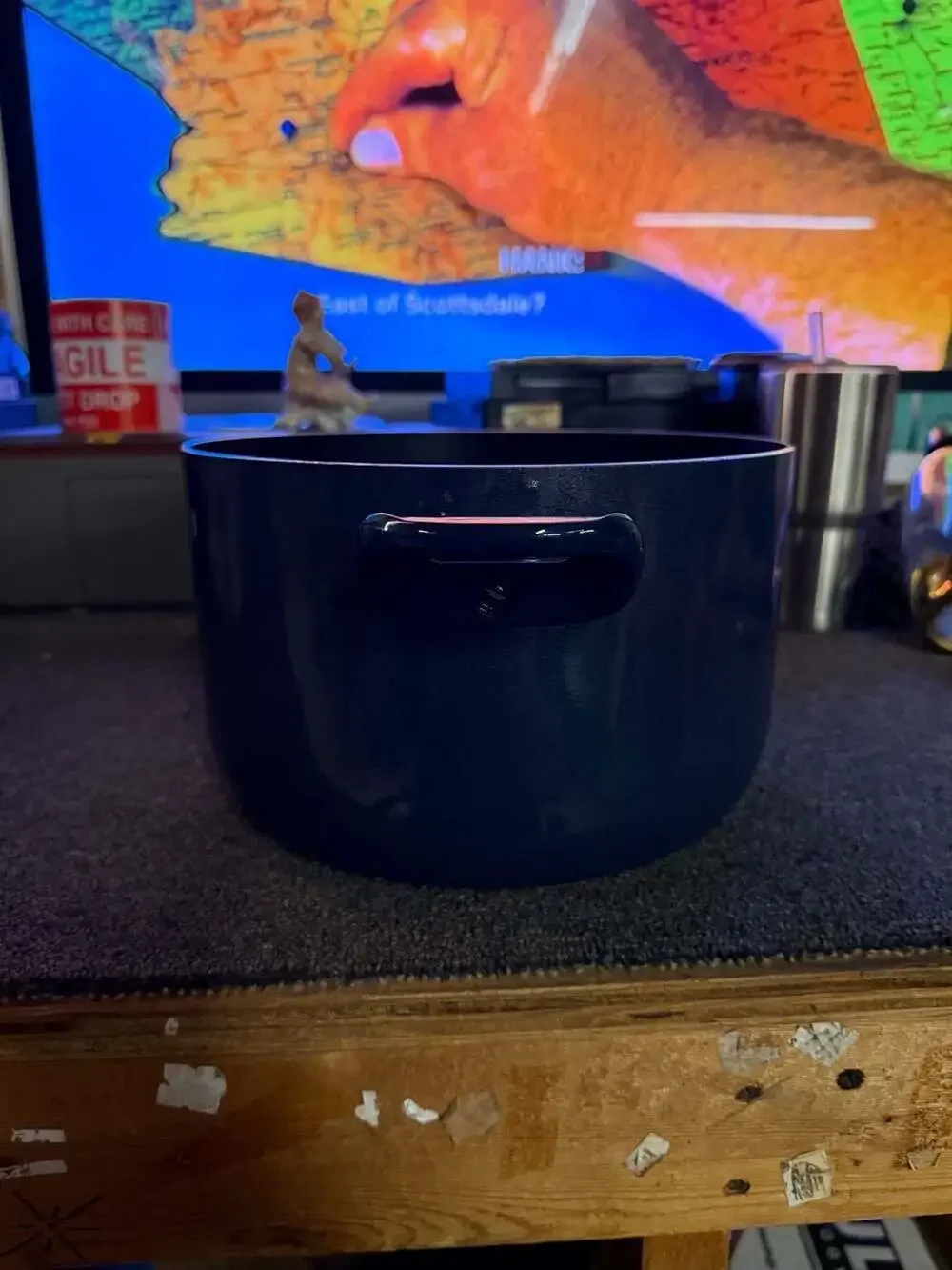Marketplace 8-Quart Covered Stock Pot, Classic Nonstick Blue